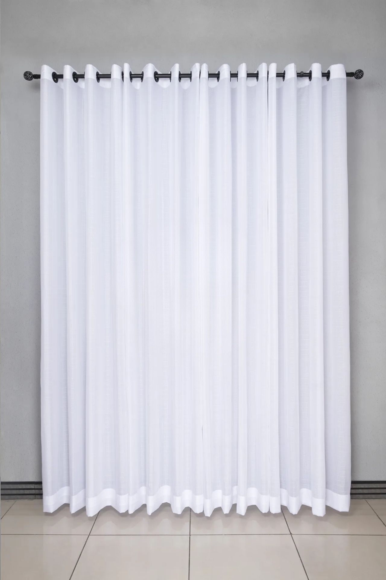 پرده آماده پانچ حریر سفید